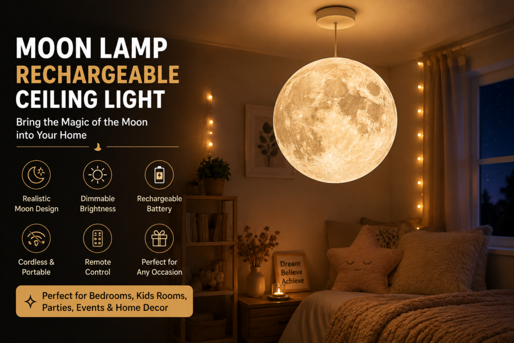 Rechargeable decorative lighting creating a warm and cozy modern home interior