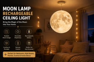 Rechargeable decorative lighting creating a warm and cozy modern home interior