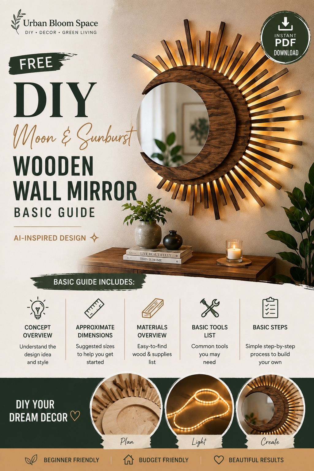 DIY Wooden Wall Mirror