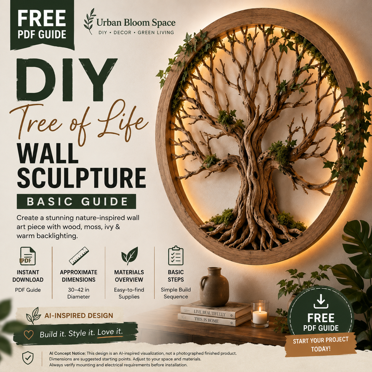 Tree of Life Wall Sculpture – Free DIY Basic Guide PDF DIY Wall of Sculpture